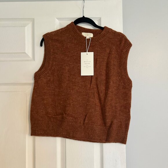 NWT Sezane Samuel jumper in Mahogany with flaw - Picture 3 of 5